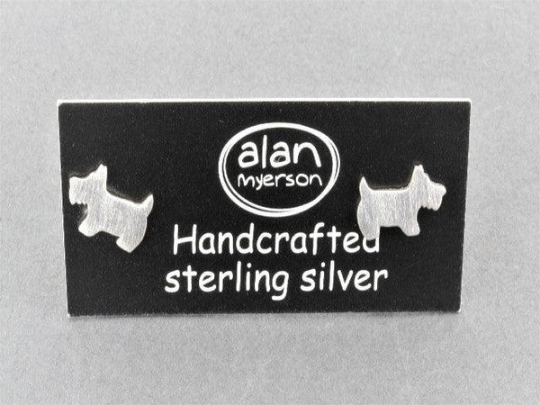 Dog stud - Terrier - sterling silver