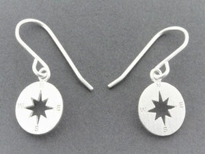 compass drop earring - sterling silver - Makers & Providers