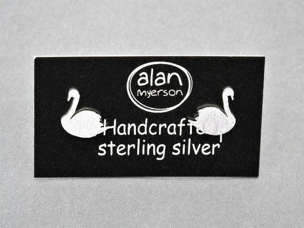 Swan stud - sterling silver