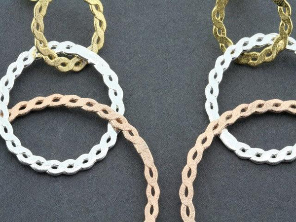 3 circle braided hoops - silver, gold, rose gold