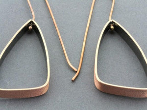 scalene triangle drop - rose gold & oxidized - Makers & Providers