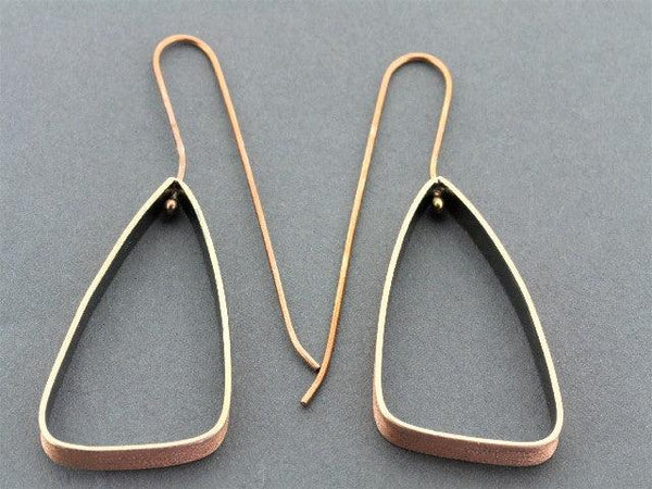 scalene triangle drop - rose gold & oxidized - Makers & Providers
