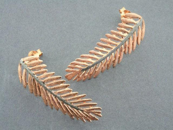 Cleopatra fern stud - rose gold & oxidized - Makers & Providers