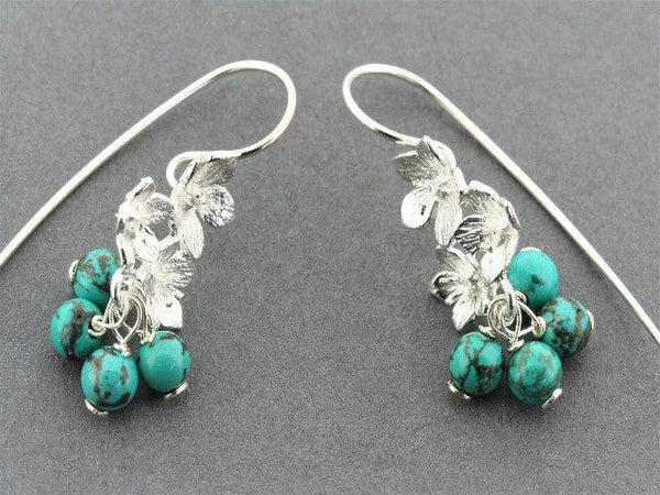 Turquoise verbena earring - sterling silver - Makers & Providers