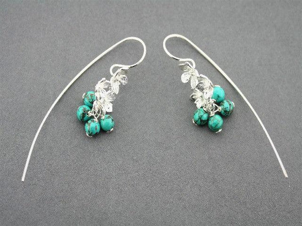 Turquoise verbena earring - sterling silver