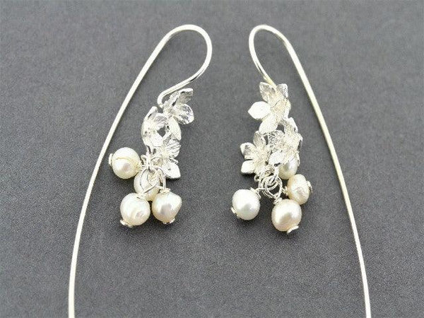 Pearl verbena earrings - sterling silver
