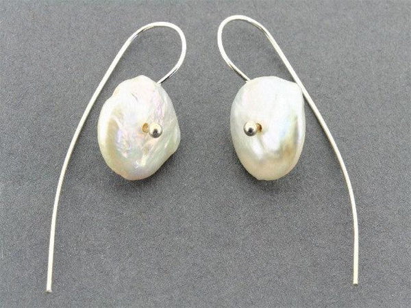 pearl button earring
