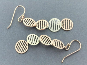 2 mini mesh disc drop earring - silver & rose gold - Makers & Providers