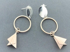 dart flight drop earrings - rose gold over silver - Makers & Providers