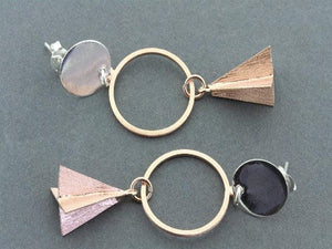 dart flight drop earrings - rose gold over silver - Makers & Providers
