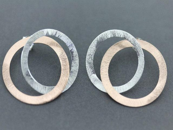 interlinked saturn stud - rose gold on silver - Makers & Providers