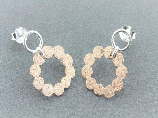 floating cloud studs - rose gold on silver