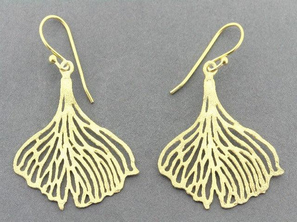 Ginkgo leaf earring - 22 Kt gold over silver - Makers & Providers