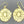 Load image into Gallery viewer, Flat coral disc earrings - 22 Kt gold over silver
