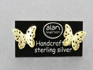 Apatura butterfly stud - 22 Kt gold over silver - Makers & Providers