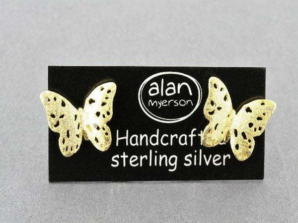 Apatura butterfly stud - 22 Kt gold over silver - Makers & Providers