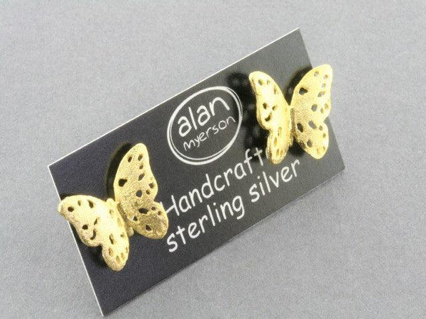 Apatura butterfly stud - 22 Kt gold over silver - Makers & Providers