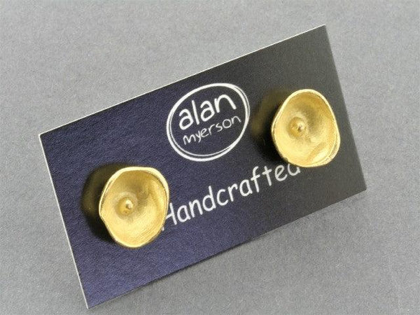 Golden buttercup stud - 22Kt gold over sterling silver - Makers & Providers