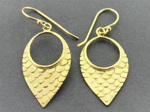 mermaid tear earring - 22Kt gold over silver - Makers & Providers