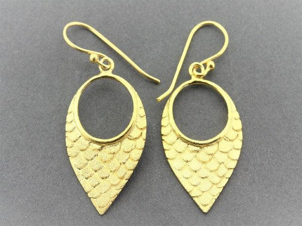 mermaid tear earring - 22Kt gold over silver - Makers & Providers
