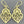 Load image into Gallery viewer, Beaded floral shield earring - 22 Kt gold over silver - Makers &amp; Providers
