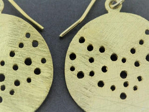 Lunar disc earring - 22 Kt gold over silver - Makers & Providers