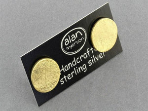 scratched disc stud - 22Kt gold over sterling silver - Makers & Providers