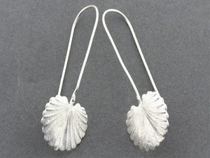 Long drop fan palm earring - sterling silver - Makers & Providers