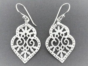 Beaded floral shield earring - Makers & Providers
