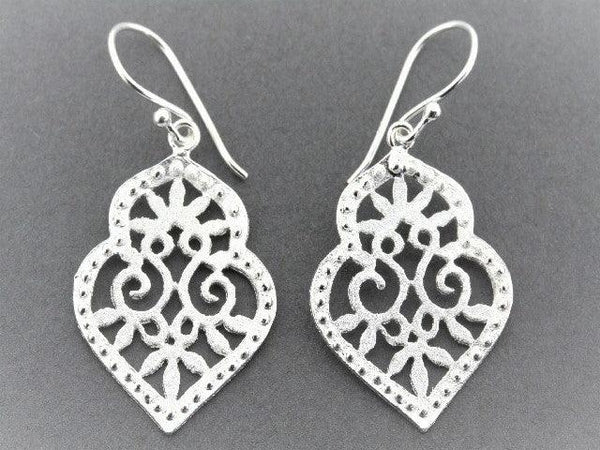 Beaded floral shield earring - Makers & Providers
