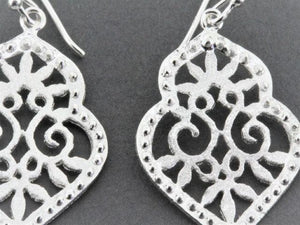 Beaded floral shield earring - Makers & Providers