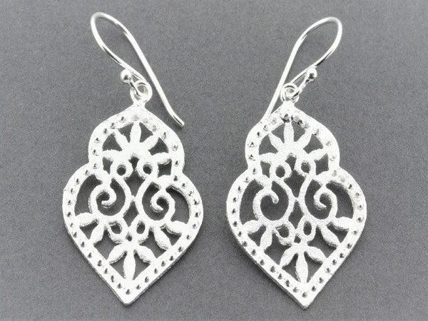 Beaded floral shield earring - Makers & Providers