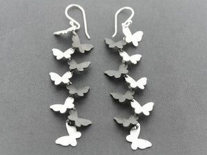 butterfly wishes drop earring - silver & oxidized - Makers & Providers