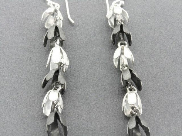 forget me not chain drop earring - silver & oxidized - Makers & Providers