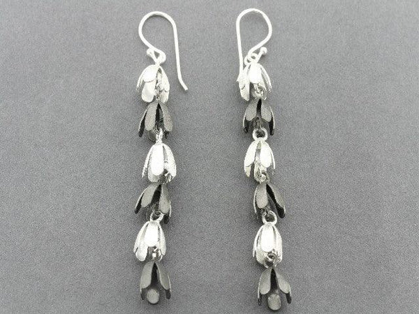 forget me not chain drop earring - silver & oxidized - Makers & Providers