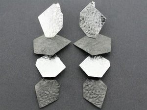 4 x shard earring - silver & oxidized - Makers & Providers