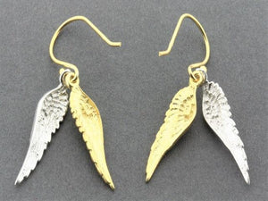 Asherah wings earrings - 22Kt gold over silver - Makers & Providers