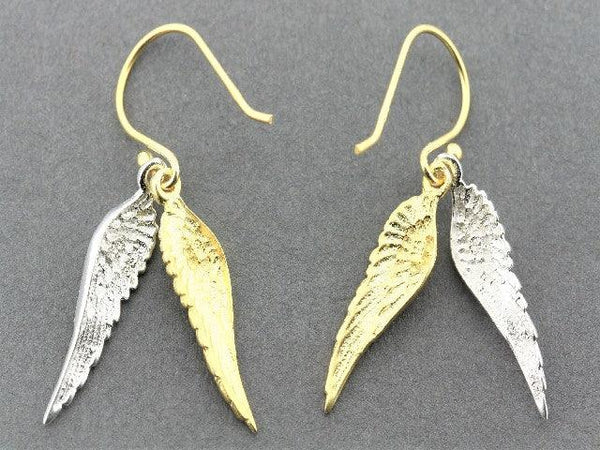 Asherah wings earrings - 22Kt gold over silver