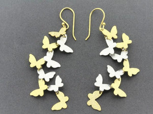 butterfly wishes drop earring - 22 Kt gold on silver - Makers & Providers