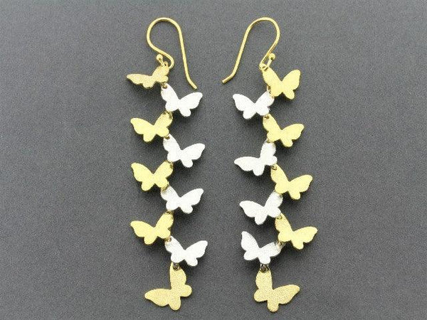 butterfly wishes drop earring - 22 Kt gold on silver