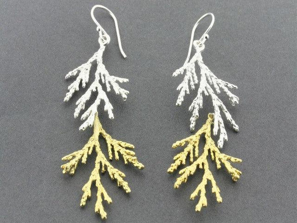 Lawson cypress earring - 22 Kt gold on silver