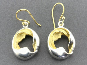 crown wreath drop earring - 22Kt gold on silver - Makers & Providers
