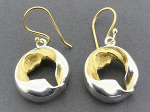 crown wreath drop earring - 22Kt gold on silver - Makers & Providers