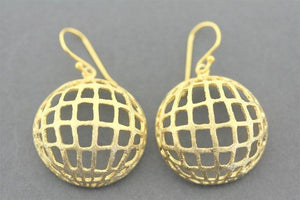 Globe drop earring - 22Kt gold over silver - Makers & Providers