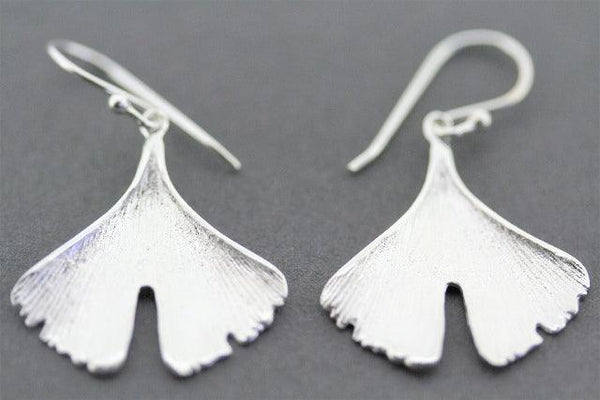 Ginkgo leaf earring - sterling silver