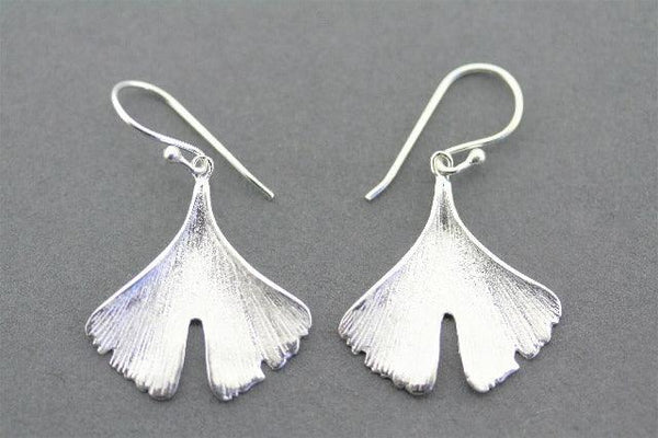 Ginkgo leaf earring - sterling silver
