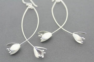double blossom drop earring - sterling silver - Makers & Providers