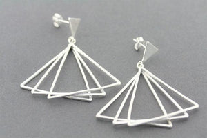 Multi triangle earring - silver - Makers & Providers