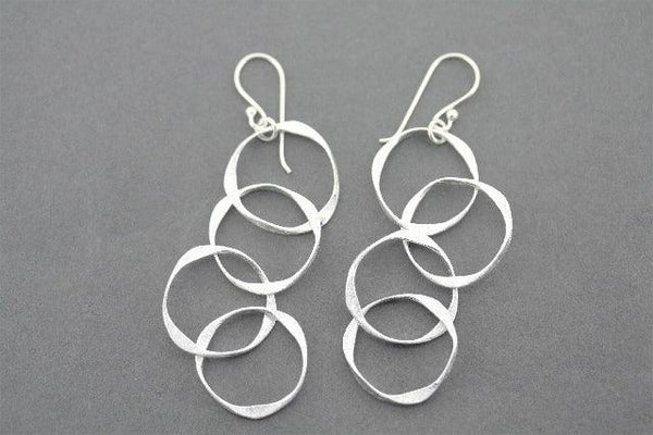 4 x organic drop earring - silver - Makers & Providers