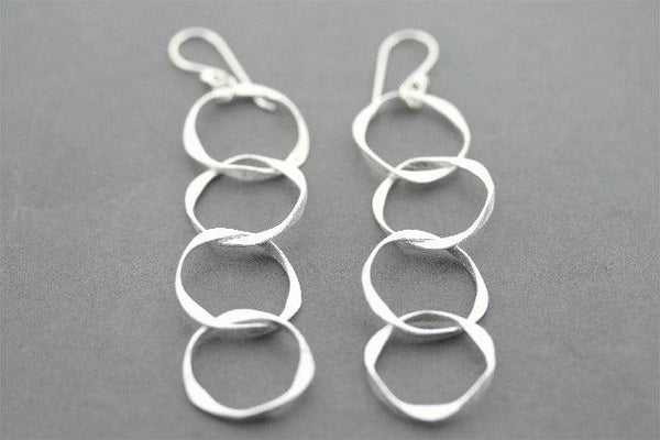 4 x organic drop earring - silver - Makers & Providers